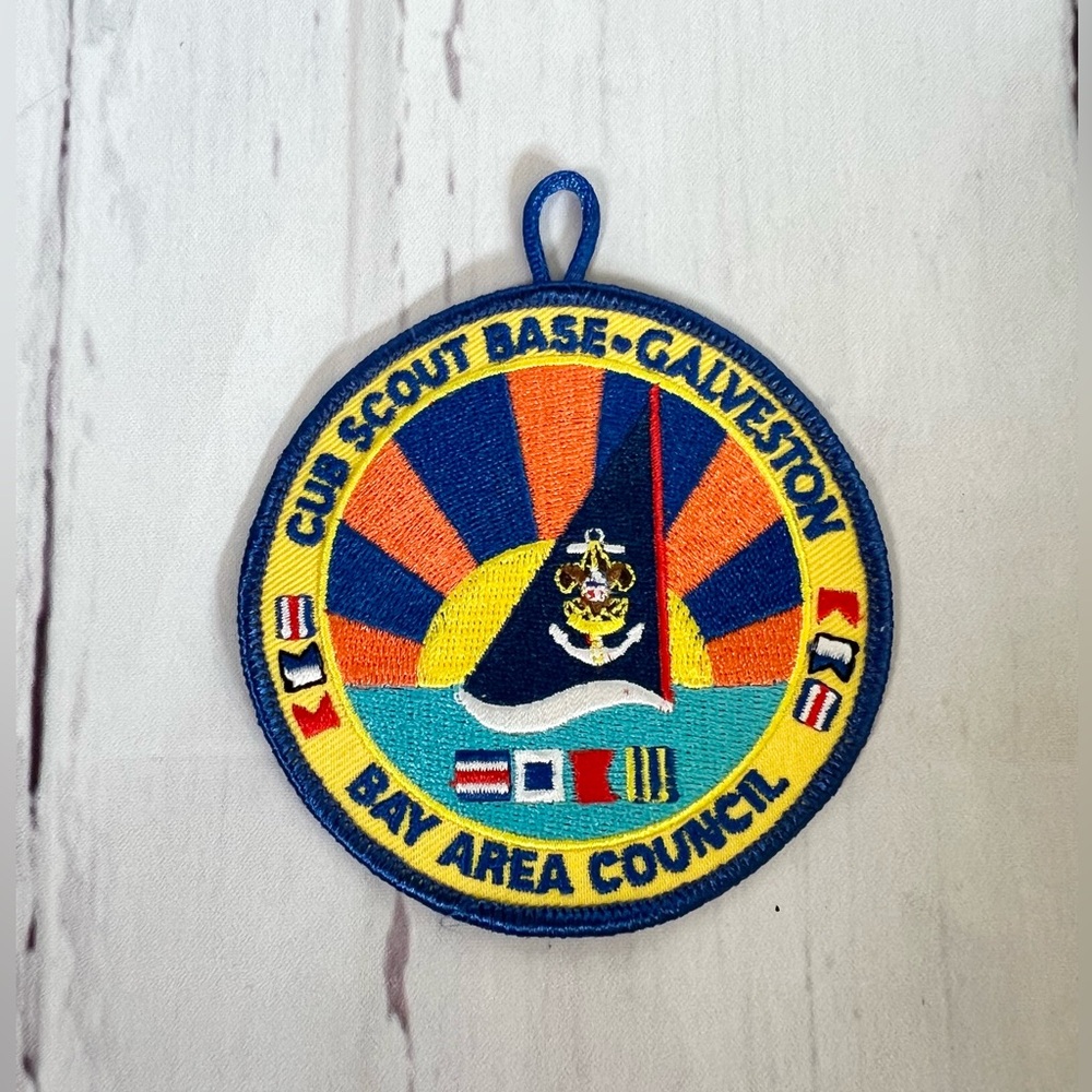 BSA Bay Area Council Patch Cub Scout Base Galveston Texas Round Badge CSP New